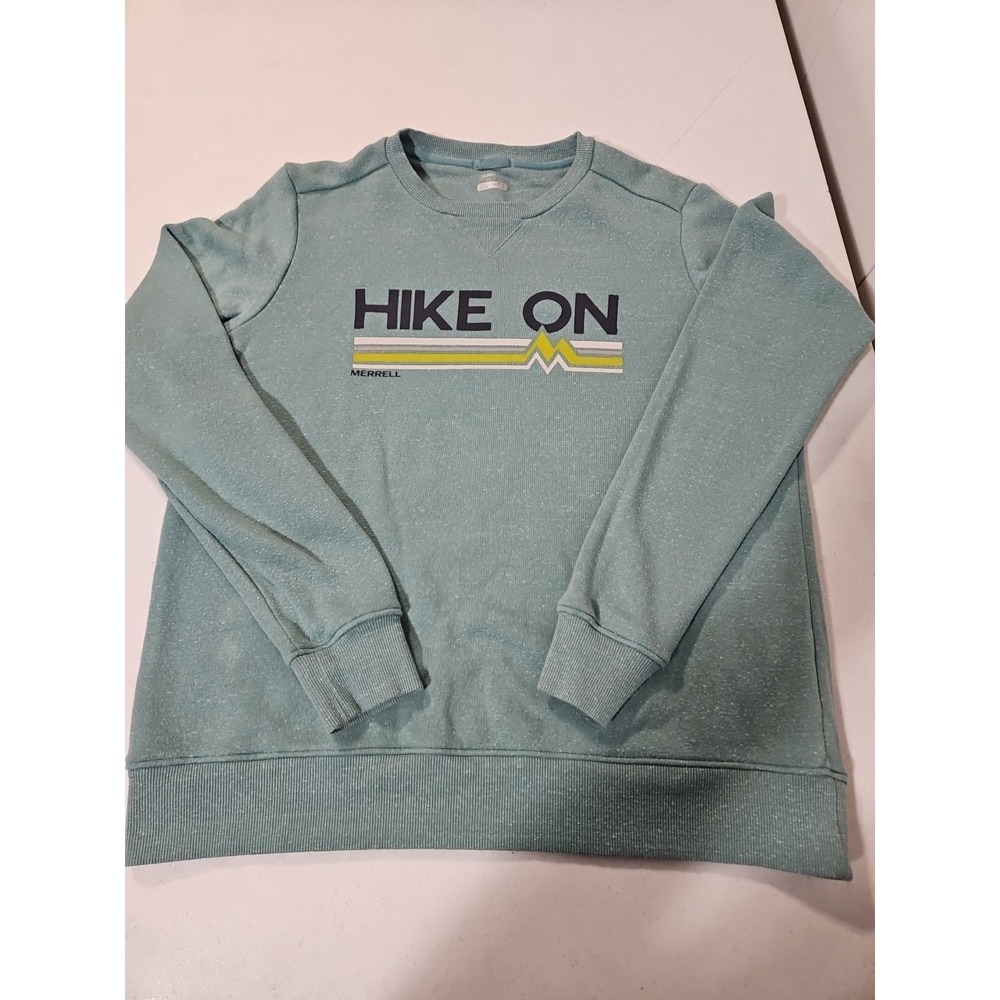 Merrell Sweater Womens‎ Medium "Hike On" Pullover shirt Green Super Soft(1558